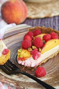 Peach Tart with Coconut-Pistachio Crust