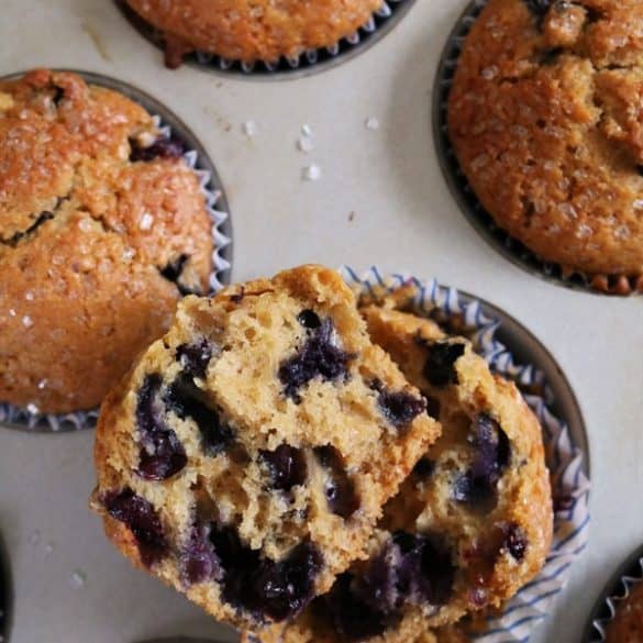 Blueberry Cardamom Ricotta Muffins