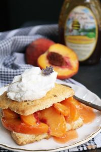Lavender Peach Shortcakes with Honey Whipped Cream