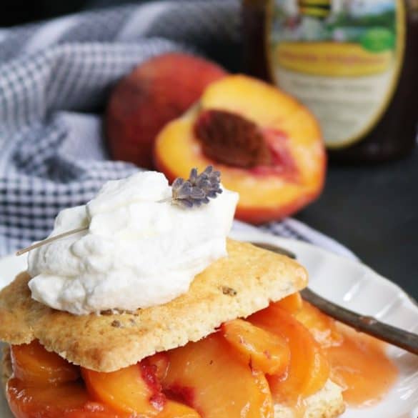 Lavender Peach Shortcakes with Honey Whipped Cream