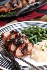 Black Pepper Pork Tenderloin with Fig Preserves.