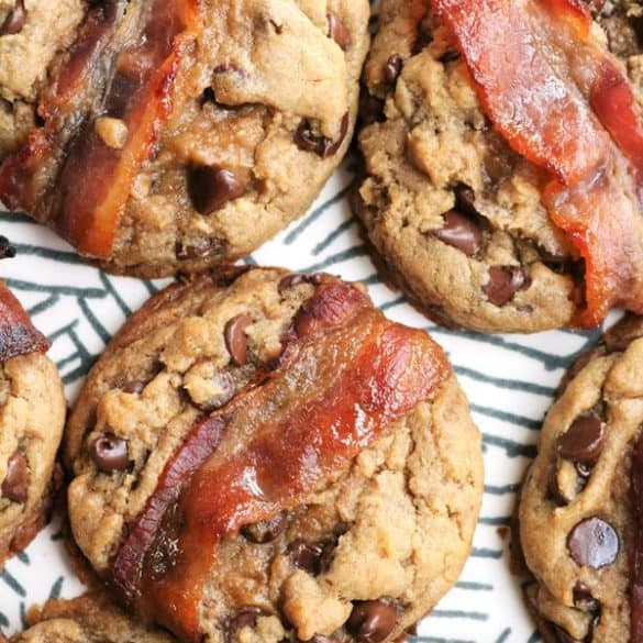 Bacon Wrapped Peanut Butter Banana Chocolate Chip Cookies aka Elvis Cookies