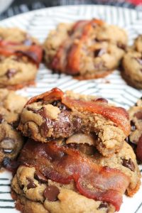 Bacon Wrapped Peanut Butter Banana Chocolate Chip Cookies