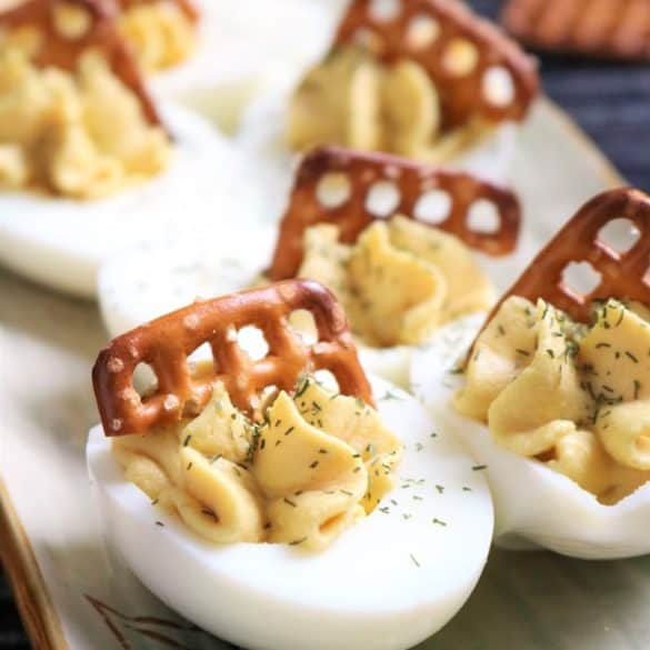 Honey Mustard Deviled Eggs.