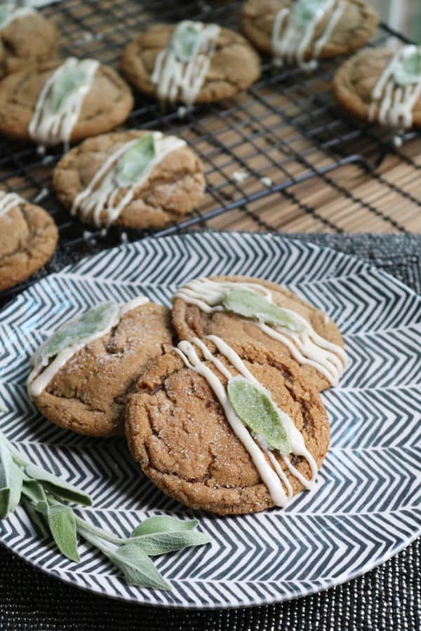 Maple Brown Sugar Cookies with Candied Sage.
