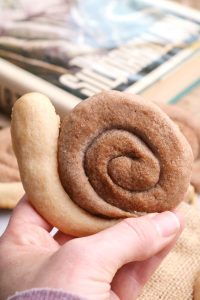Spiral Snail Cookie in Hand.