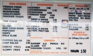Ashland-Wooster Drive-In Menu.