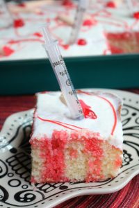 Slice of "Bloody" Poke Cake.