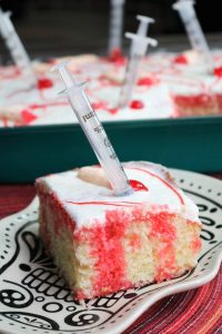 Bloody Poke Cake #HalloweenTreatsWeek