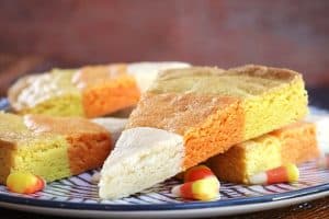 Candy Corn Sugar Cookie Bar Wedges.