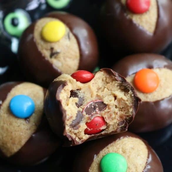 Monster Cookie Buckeyes #HalloweenTreatsWeek.