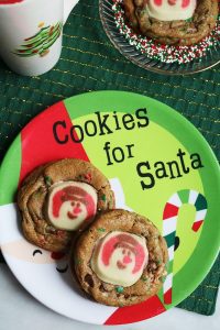 Holiday Double Decker Cookies on a Santa Plate.