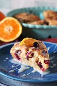 White Chocolate Glazed Cranberry Orange Scones.