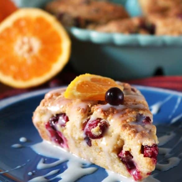 White Chocolate Glazed Cranberry Orange Scones.