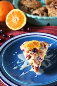 Cranberry Orange Scones with White Chocolate Glaze.
