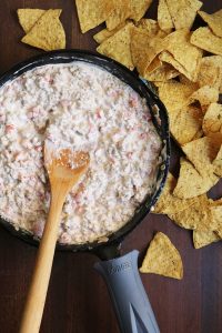 Tennessee Sausage Cheese Dip Served with Tortilla Chips.