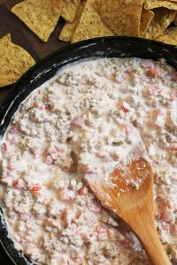 Hot Tennessee Sausage Cheese Dip.