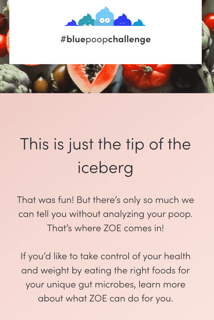 Blue Poop Challenge - ZOE Red Flag. 