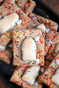 Reese's Ghost Peanut Butter Cup Cookie Bars.