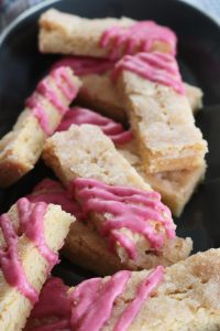 Almond Blood Orange Shortbread Cookies with Blood Orange Drizzle.