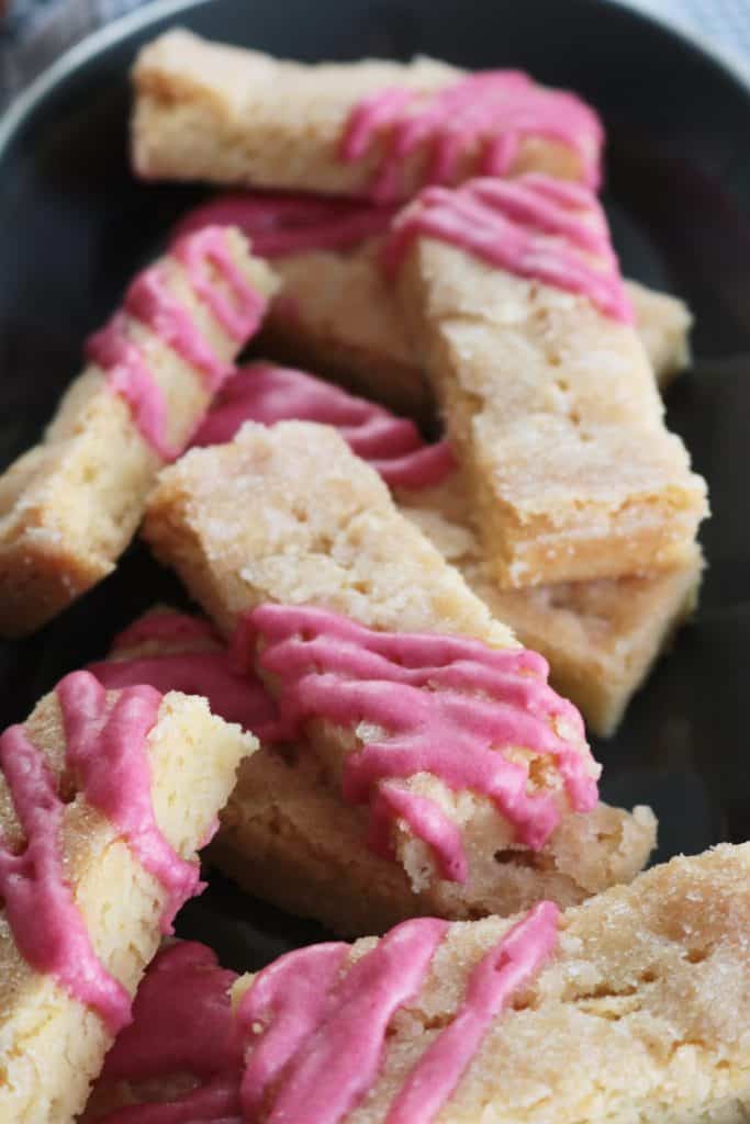 Almond Blood Orange Shortbread Cookies with Blood Orange Drizzle.