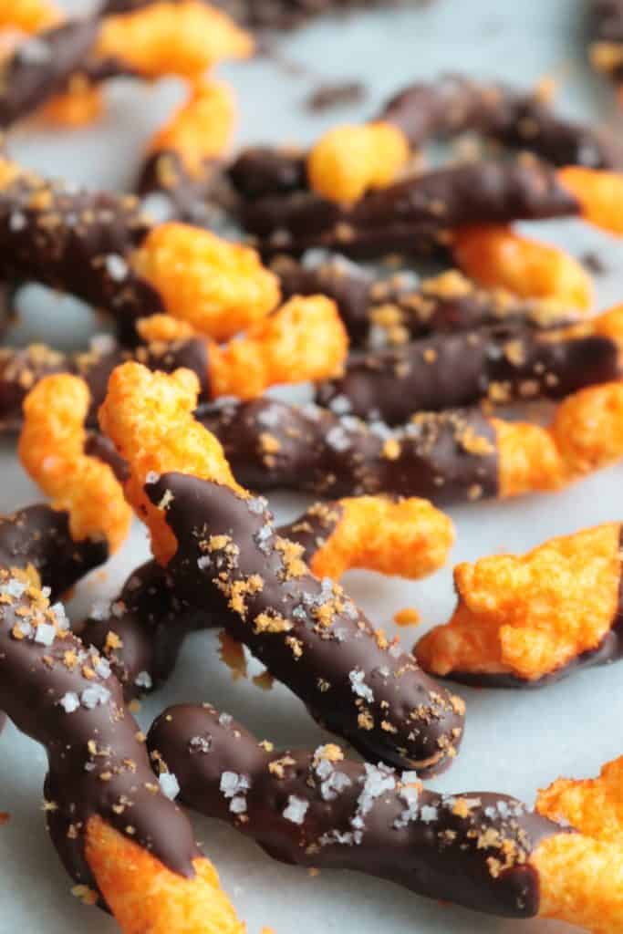 Chocolate Covered Cheetos Close-up.