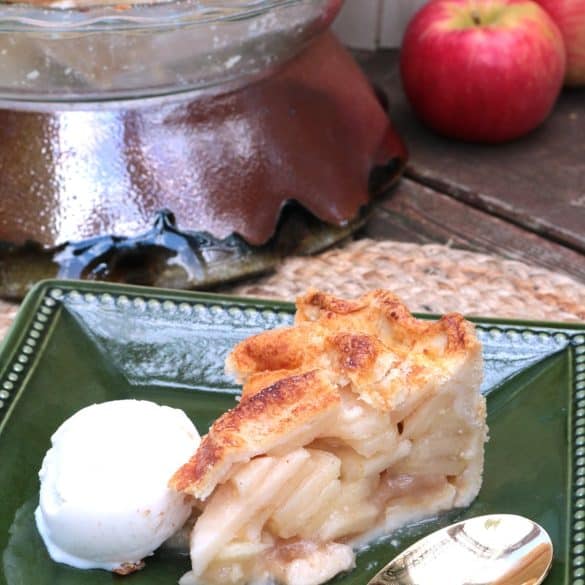 Slice of Fresh Apple Pie a la mode.
