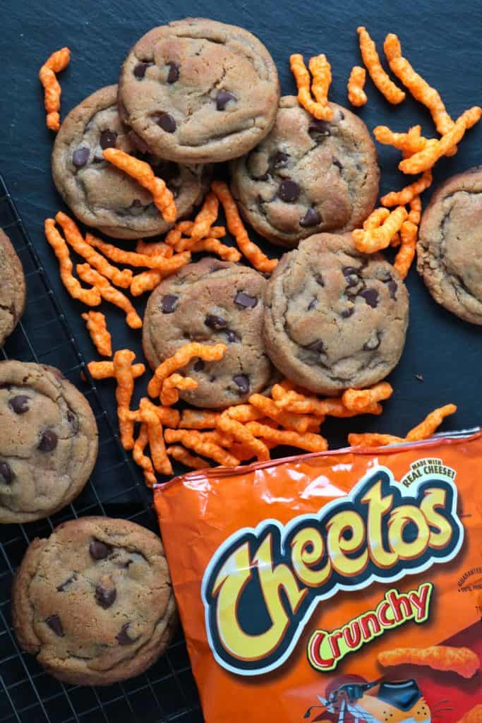 Chocolate Chip Cookies with Cheetos.