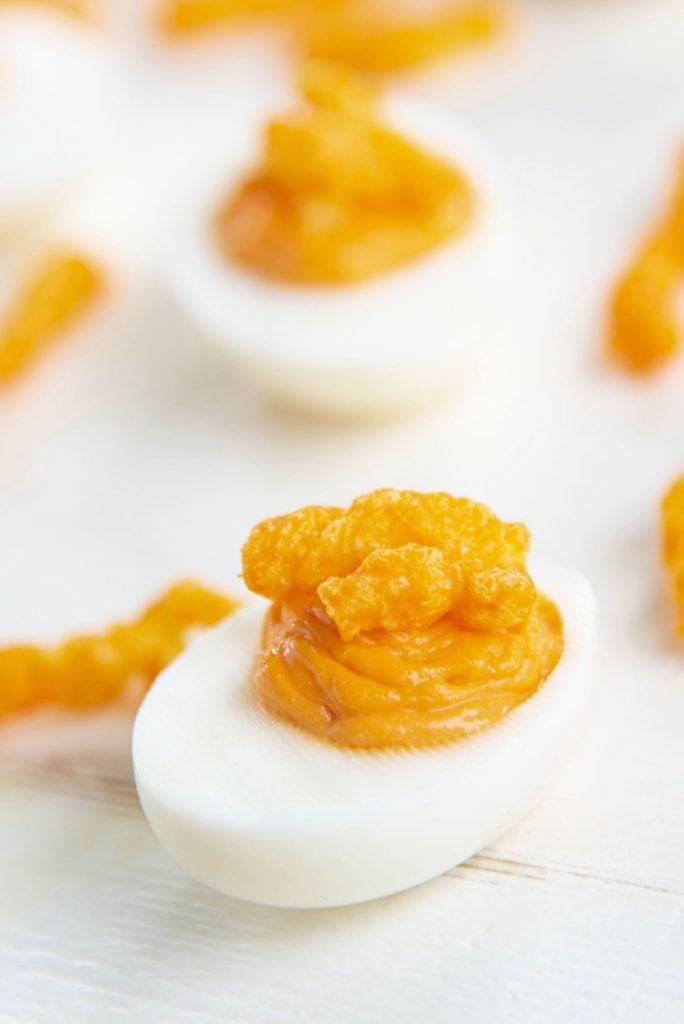 Cheetos Deviled Eggs.