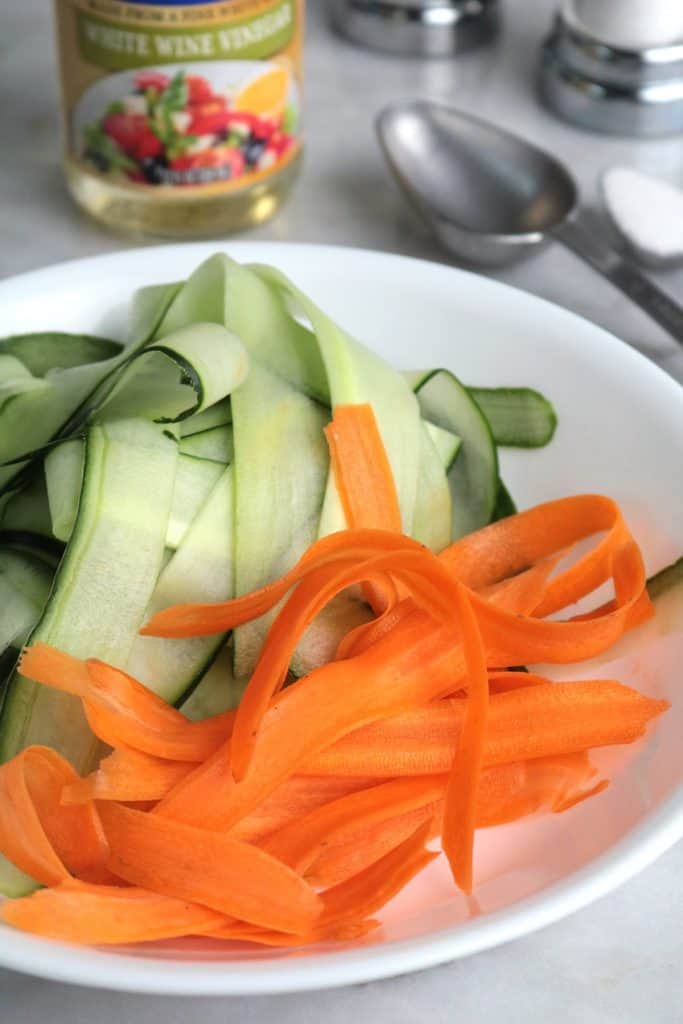 Quick pickled cucumber and carrots.