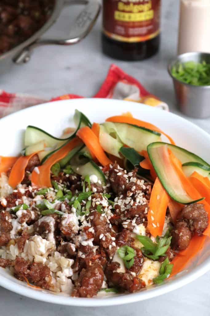 Weeknight Pork Bulgogi Rice Bowls.