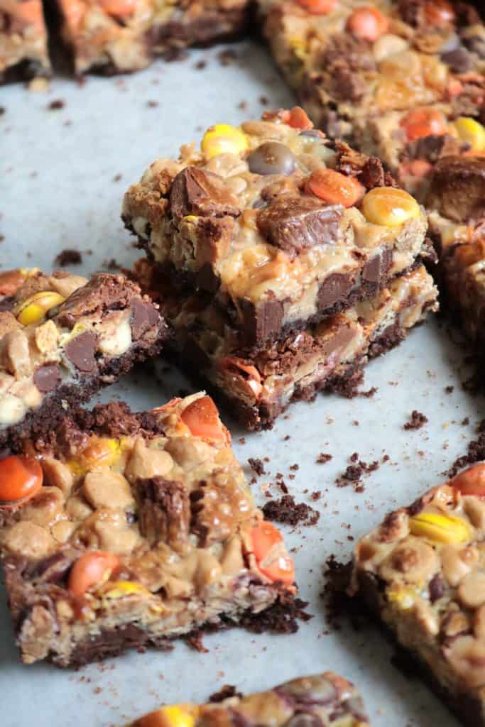 Chocolate Peanut Butter 7-Layer Bars.