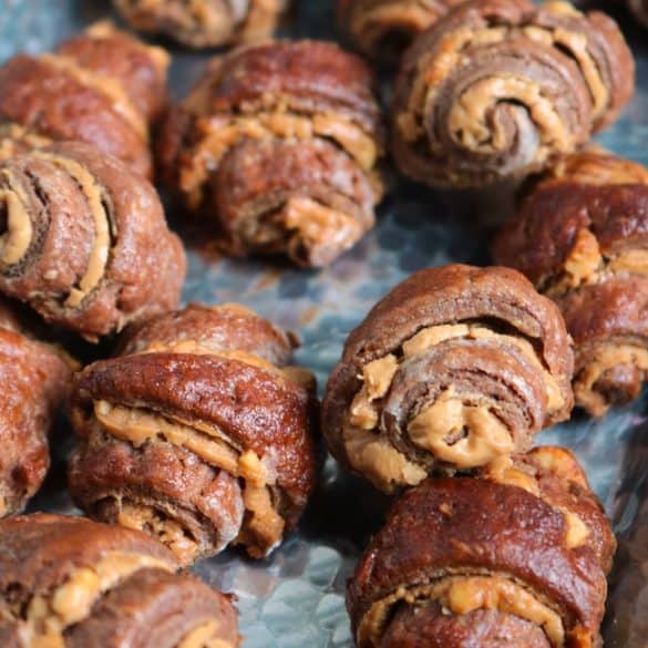 Chocolate Rugelach with Peanut Buter Filling.