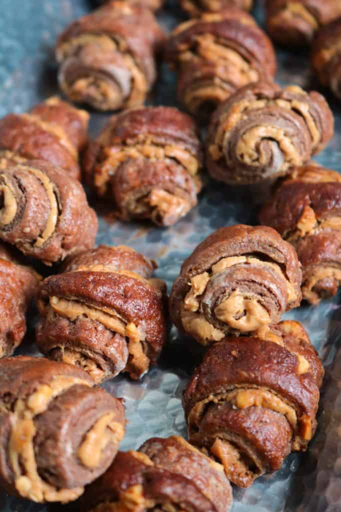 Chocolate Rugelach with Peanut Buter Filling.