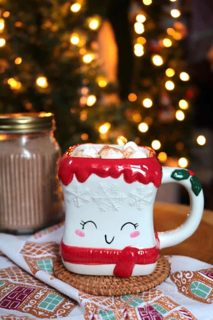 Homemade Chai Hot Cocoa in a Mug.