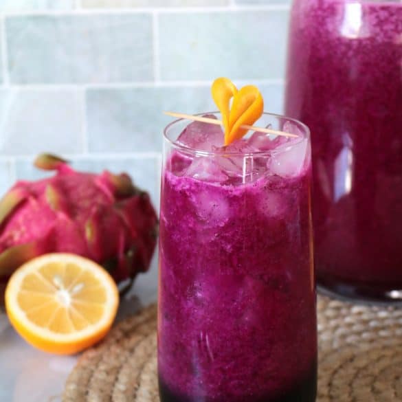 Dragon Fruit Lemonade with Honey.