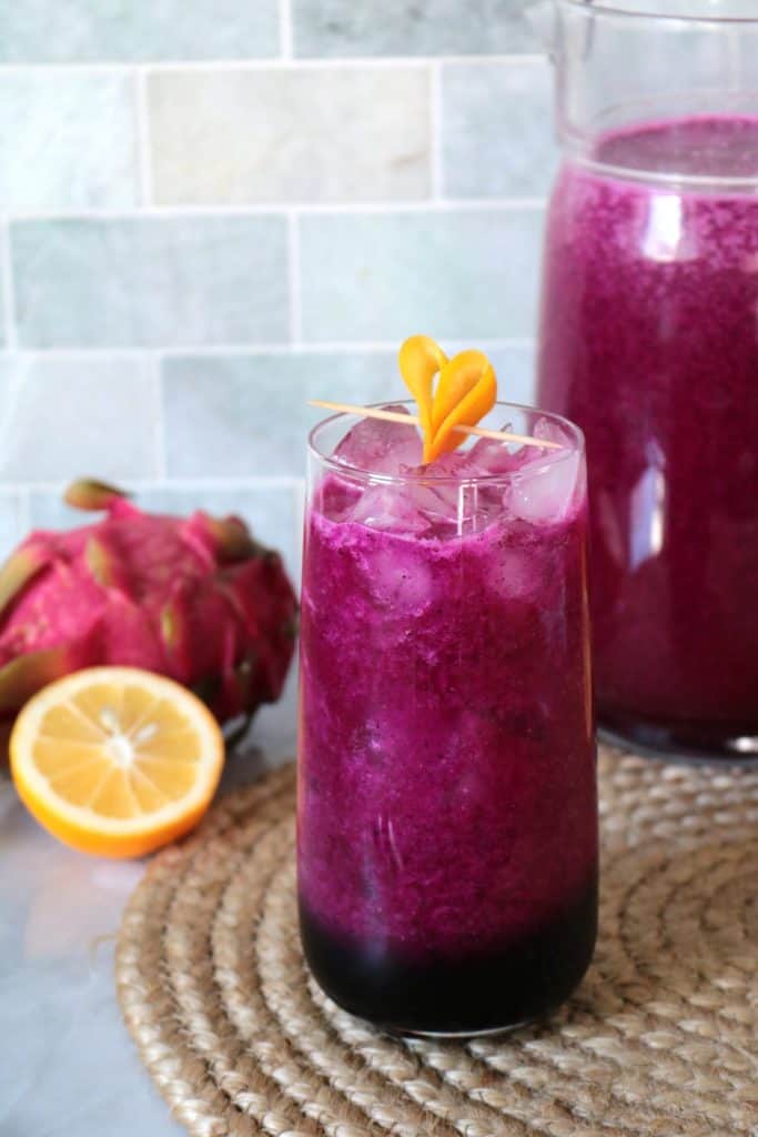 Dragon Fruit Lemonade with Honey.