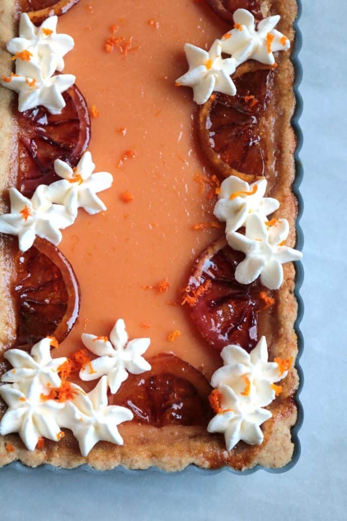 Candied Blood Orange Curd Tart.