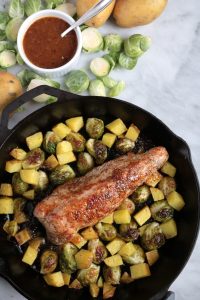 Pork Tenderloin Cooked in a Cast Iron Skillet.