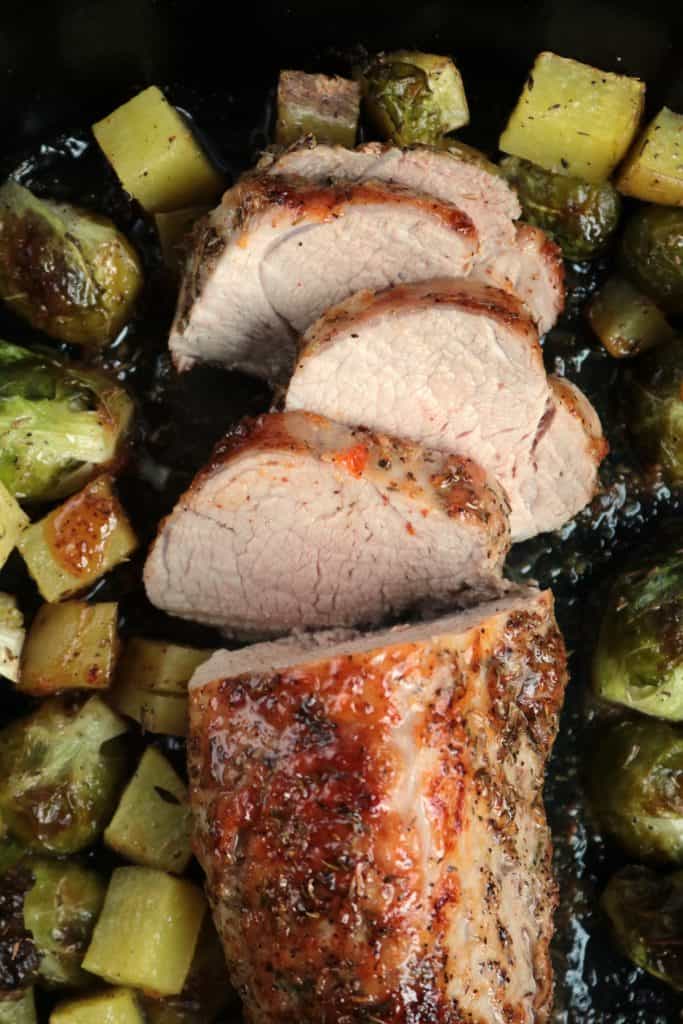 Cast Iron Pork Tenderloin, Brussels and Potatoes