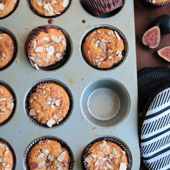 Fig Almond Muffins in Pan.