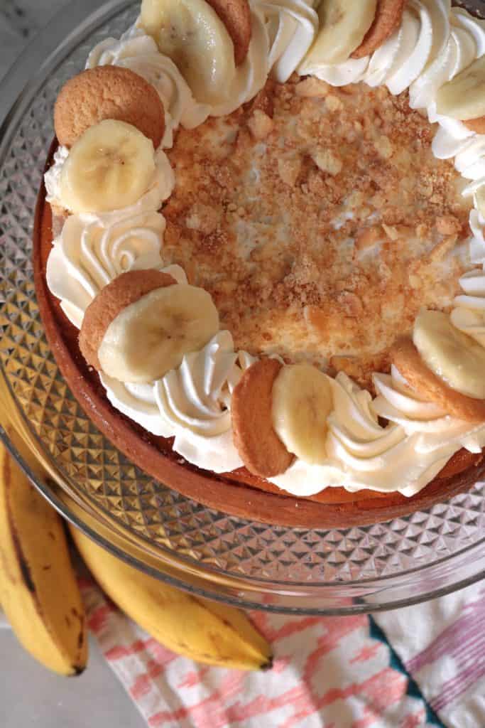 Banana Pudding Cheesecake, viewed from the top.