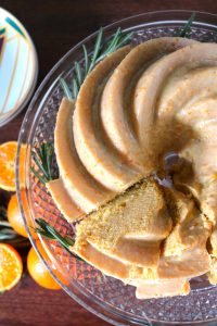 Sliced Tangerine Rosemary Olive Oil Cake.