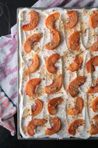 No-Bake Peaches and Cream Dessert Lasagna.