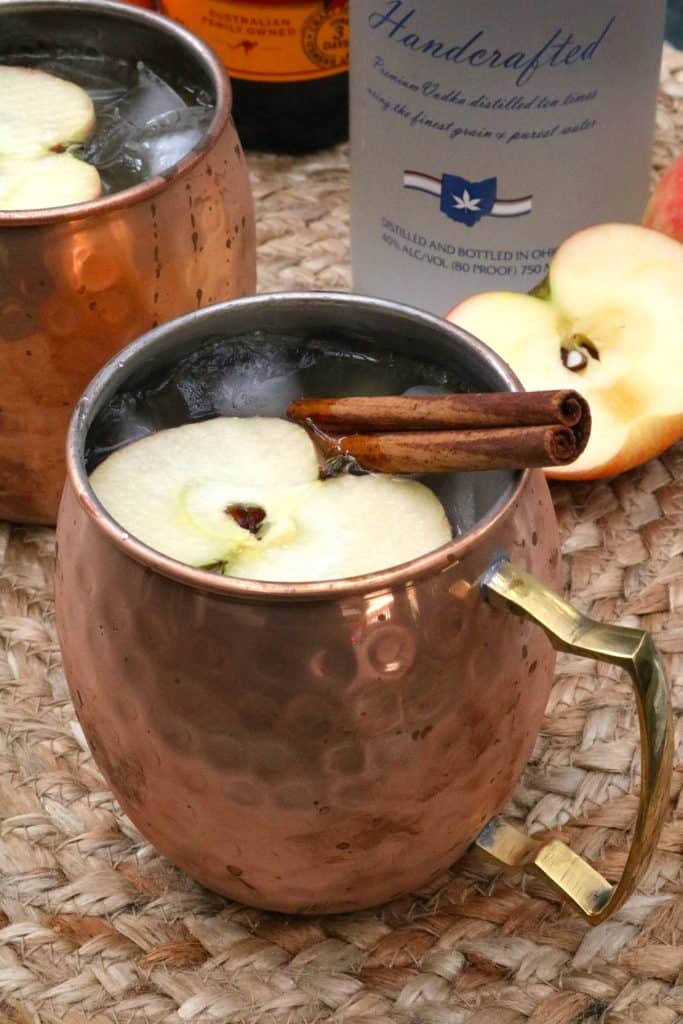 Apple Cider Mule in Copper Mug.