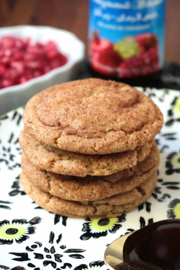 Stack of Pomegranate Molasses Cookies.
