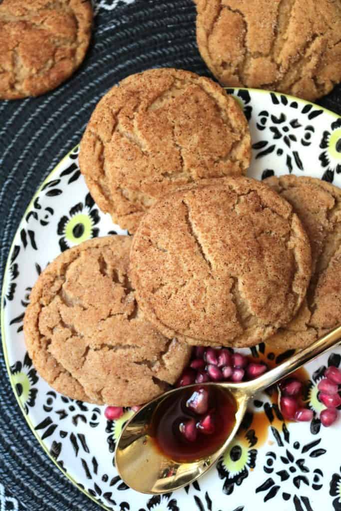 Pomegranate Molasses Cookies with Pomegranate Molasses and Arils.