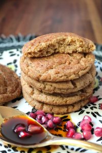 Pomegranate Molasses Cookies cut in half.