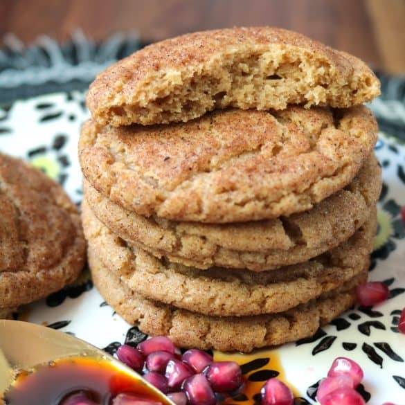 Pomegranate Molasses Cookies cut in half.
