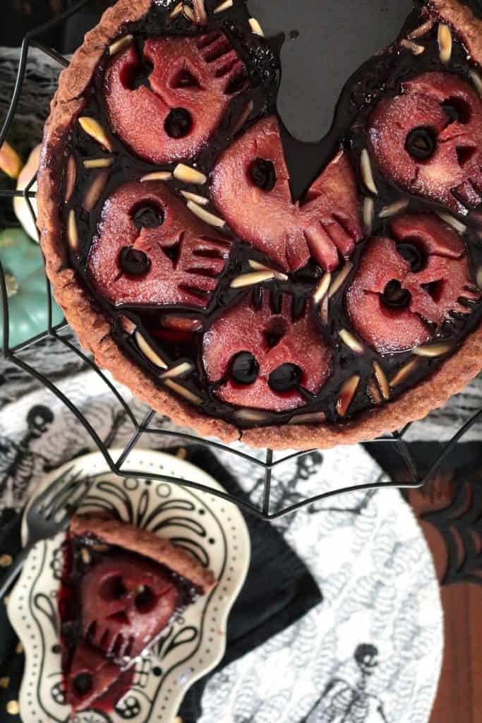 Blackberry Pear Tart with Chocolate Crust.